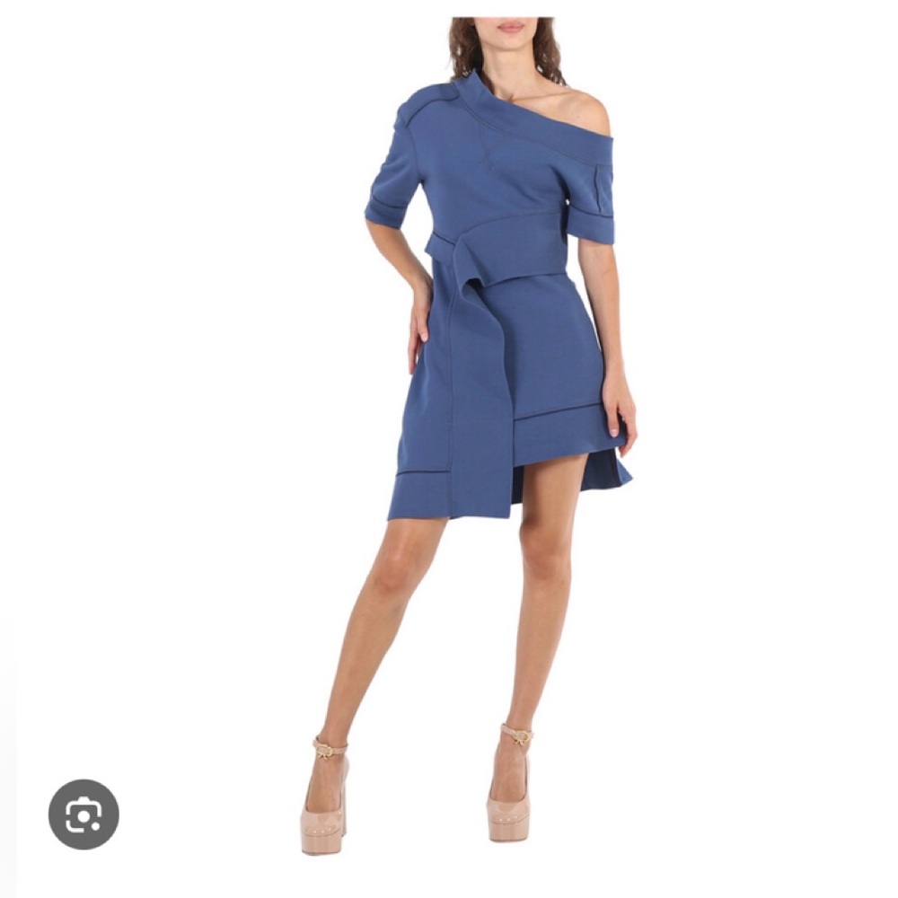 Burberry One‑Shoulder Cotton‑Blend Sweatshirt Dress